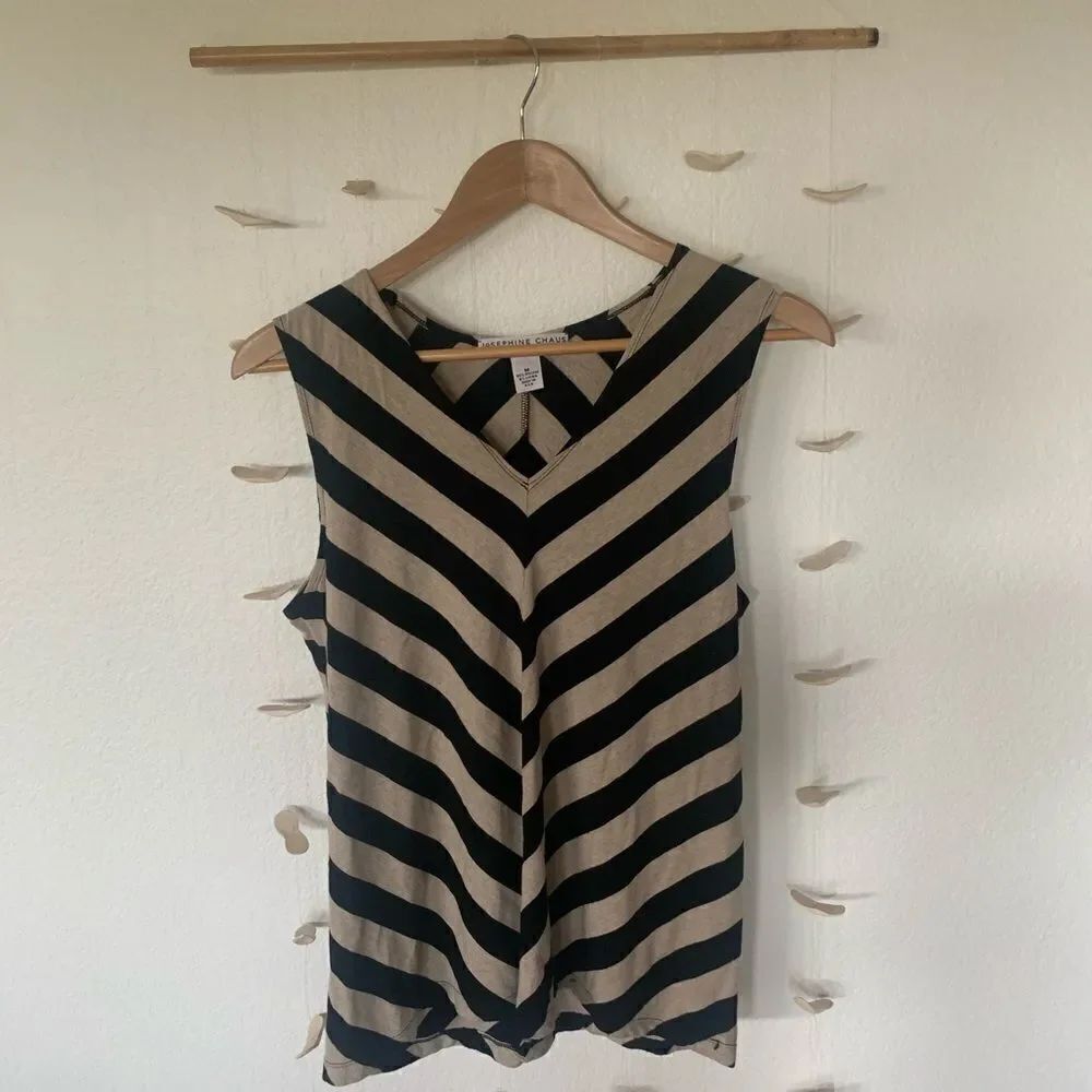 Black and Tan striped tank